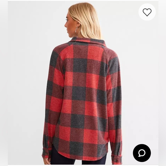 Modish Rebel Brushed Buffalo Plaid Knit Shirt Size Large. From the Buckle. - Picture 2 of 7